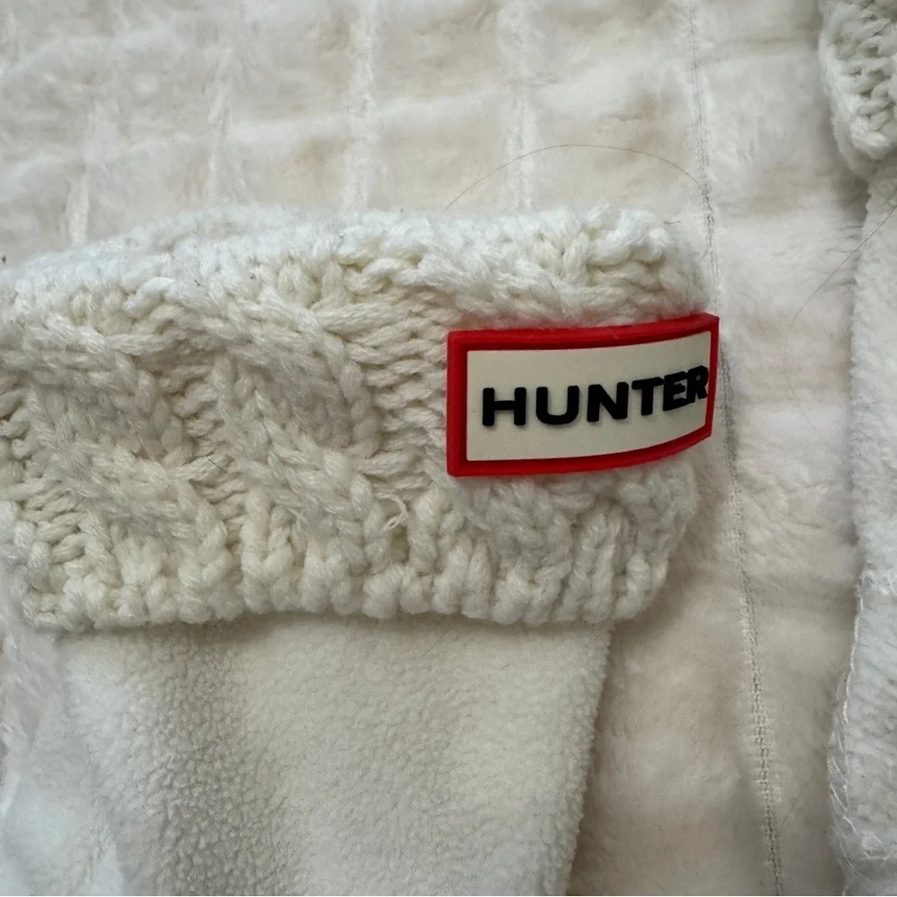 Hunter Youth Small Ivory Cable Knit Fleece Boot Socks ~ Base Layer Inserts